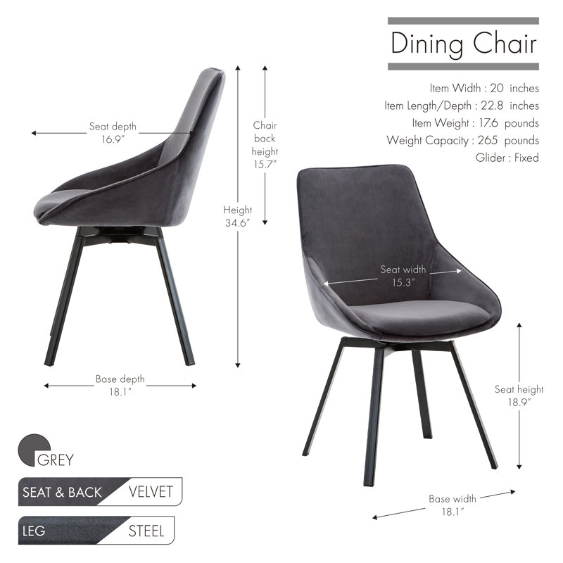 Chaise pivotante Ambrose, Gris