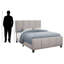 Grand lit tapissier transitionnel gris Erik H 49,83 po x l 63,97 po x L 87,75 po Erik
