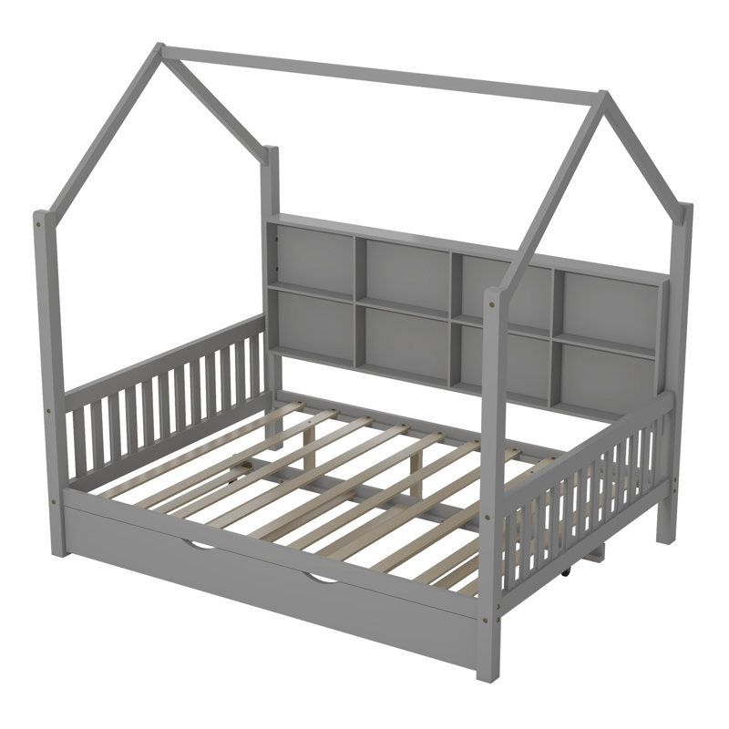 Visalia Wood Daybed with Trundle, Full, Gray
