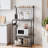 Kitchen Bakers Rack with Power Outlet, Small Microwave Stand with Adjustable Storage Shelves, Coffee Bar Table with 5 Hooks, 4 Tiers Kitchen Coffee Stand Station for Small Space-1476284046
