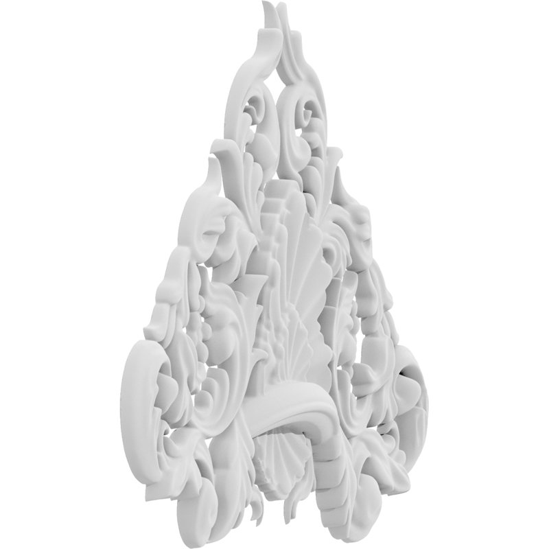 Rosette Delphos, H 6 po x l 4,5 po x P 0,5 po