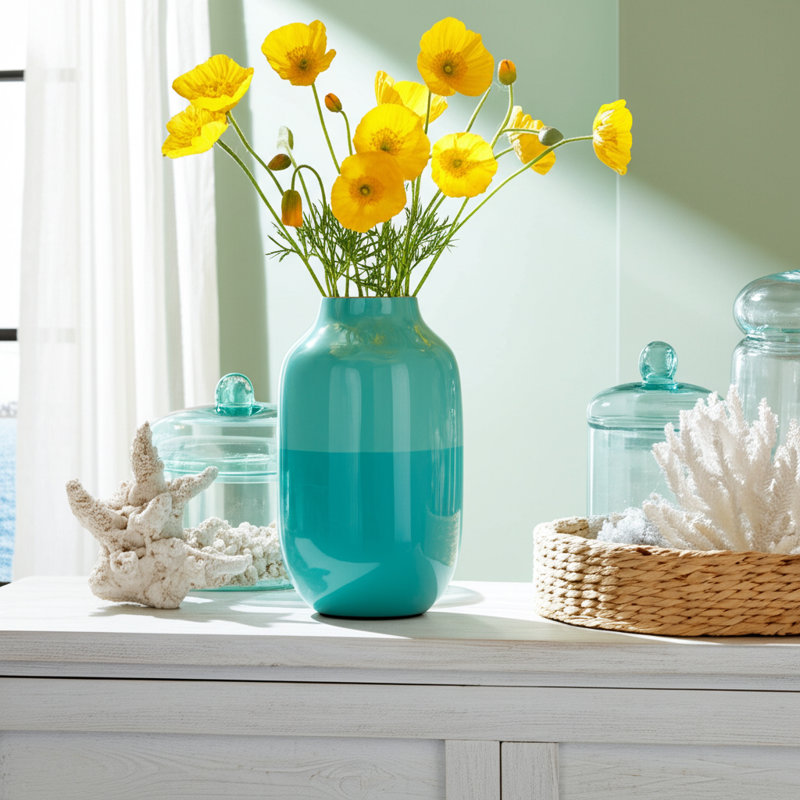 Modern Coastal Metal Iron Decorative Vase with Tapered Silhouette and Minimalist Design for Contemporary Interiors.