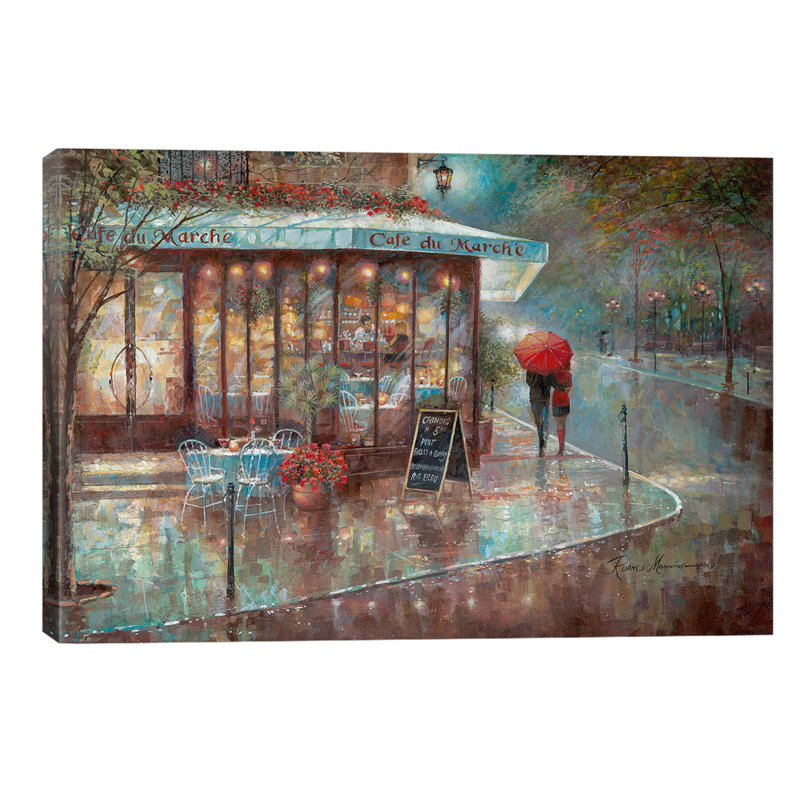 Café Du Marche - Wrapped Canvas Painting, 66.04 cm H x 45.72 cm W x 3.175 cm D
