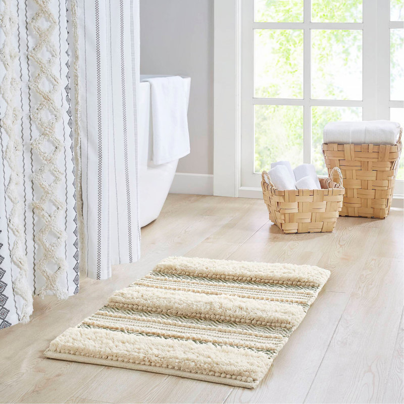 1-Piece 20X32" Bath Rug,Sage Green, Green