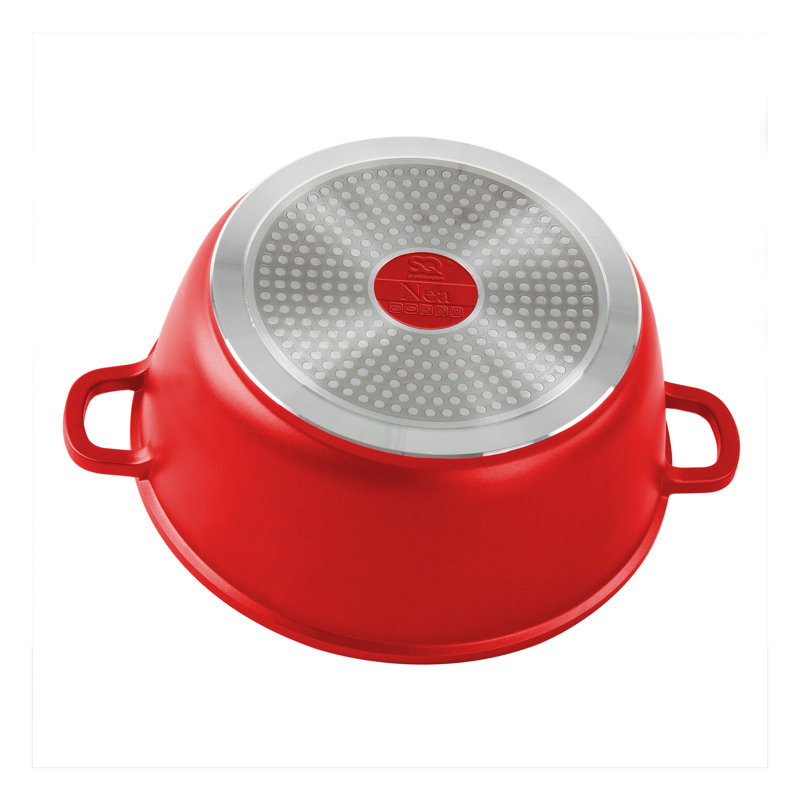 SQ Professional Nea Non-Stick Aluminium Stock Pot, 24cm, Red