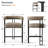 24" Upholstered Tweed Solid Back Counter Stool-1987020180