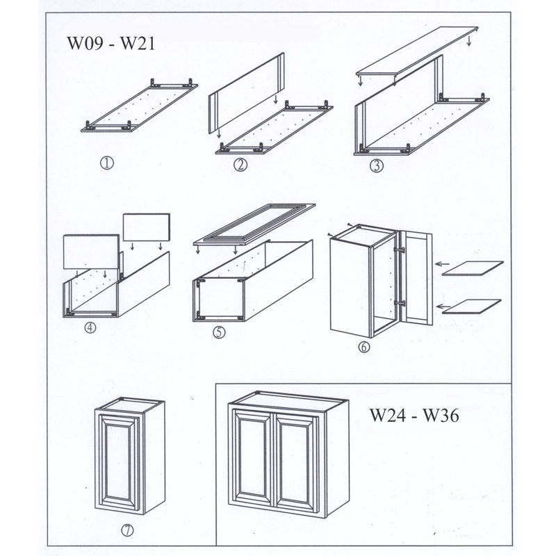 Armoire de cuisine murale - style Shaker, H 42 po x l 18 po x P 12 po