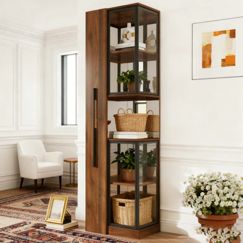 Vitrine 70 "avec portes en verre et lumières