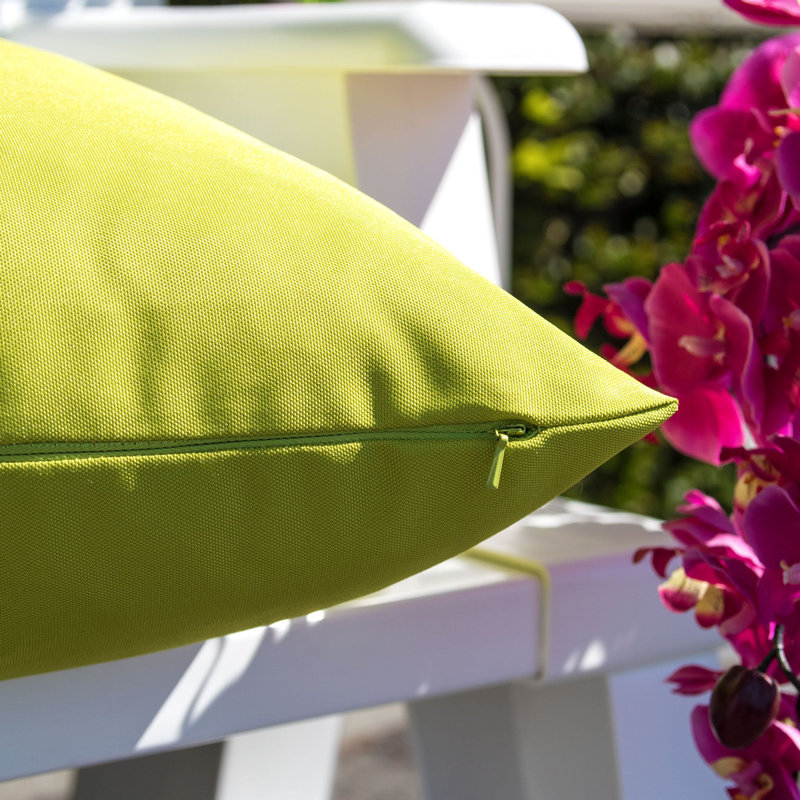 Outdoor Reversible Throw Pillow, Lime, 20" x 20"