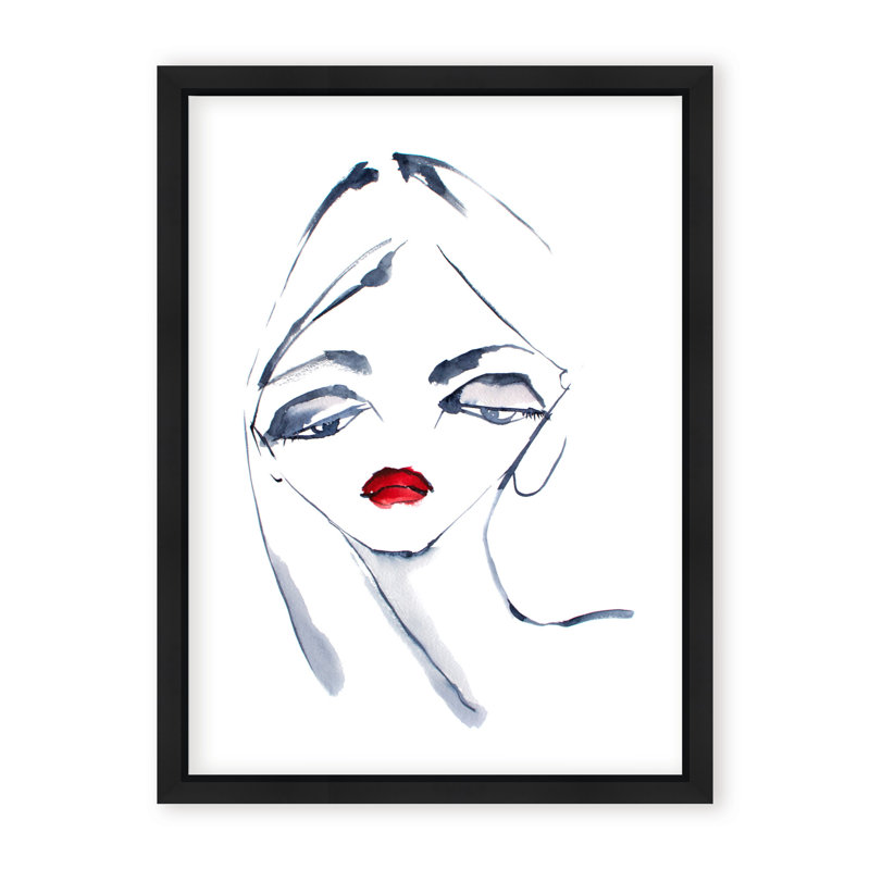 Dalia Print by Chauncey Jacks, 16" H x 12" W x 2.375" D, Framed Canvas, Black