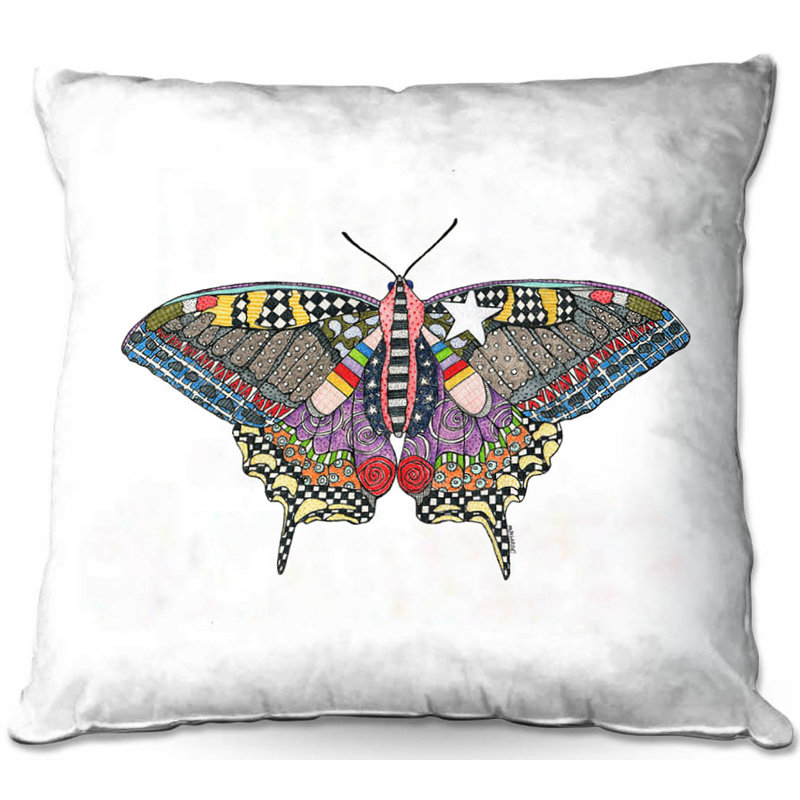  Coussin décoratif Couch Butterfly, 20 po x 20 po, Blanc