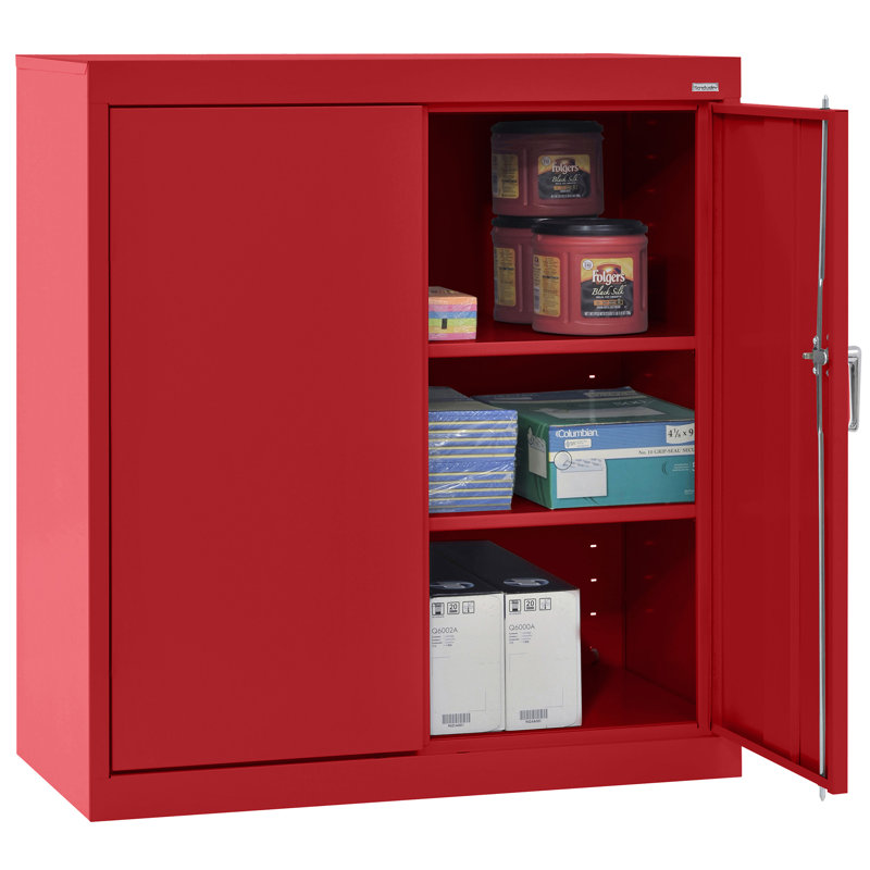 Steel Single Storage Cabinet ( 36'' H x 36'' W x 18'' D), Red