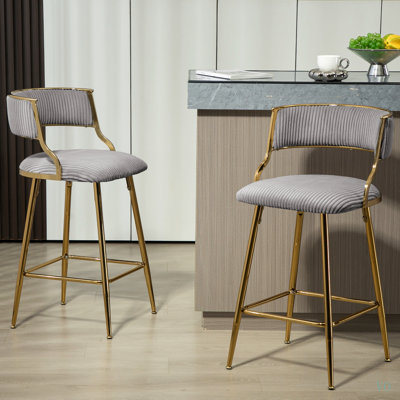 ENSEMBLE DE tabourets de bar à hauteur de comptoir de 2,26 po Tabouret de bar en îlot de cuisine avec dossier, base et repose-pieds