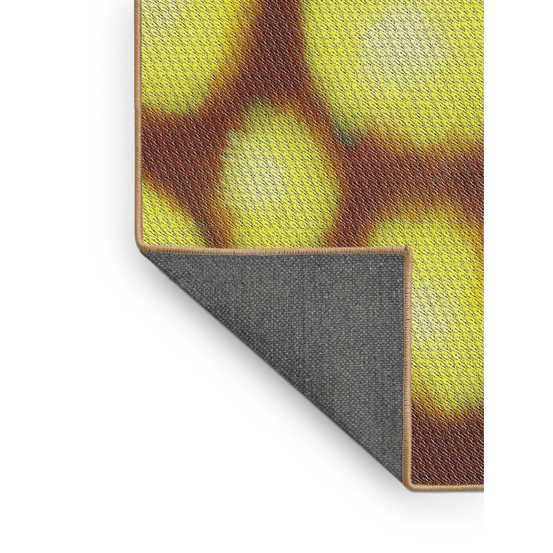 Tapis brun/vert à motifs, Rectangle 5 pi x 7 pi