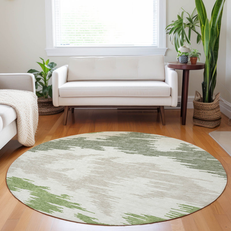 Tapis vert de qualité supérieure lavable à la machine, Rond 8 pi
