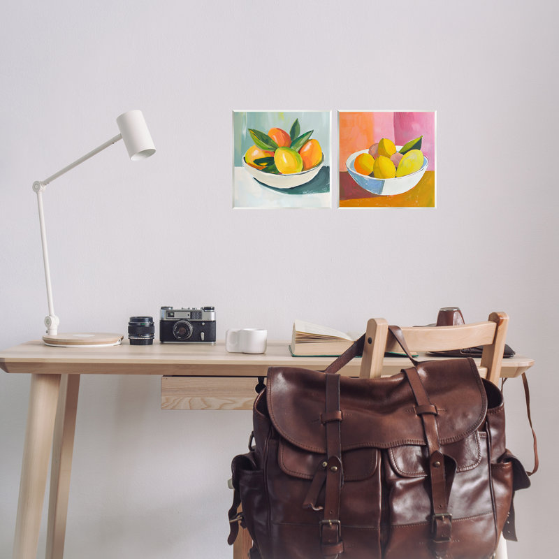 Ensemble de 2 plaques murales Fresh Fruit in Bowl, design par Walker Noble