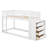 Twin Over Twin Bunk Bed Frame With 4 Drawers And 3 Shelves, Floor Bunk Bed Frame For Kids-1883609704