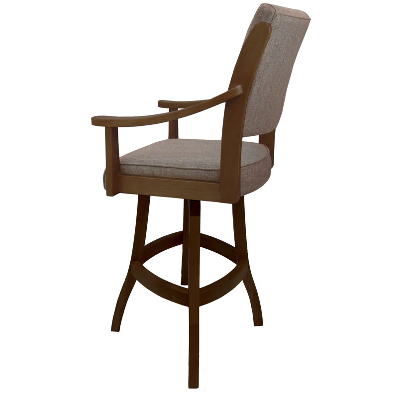 Haroldene Solid Wood Extra Tall Stool - Basin Beige - Natural, Dark Brown, Counter Stool (26" Seat Height)