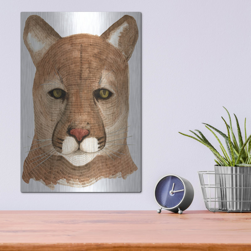 «Cougar» par Jeannine Saylor, art mural en métal, H 16 po x l 12 po