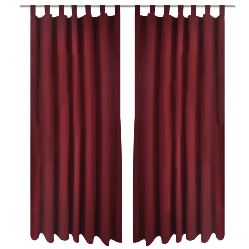 Bachar Semi Sheer Curtain Pair, 140cm Width x 175cm Drop, Bordeaux