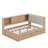 Full Size Corner Bed Frame With Storage Bookcase And Upholstered Headboard, Charging Station And Drawers-108195607-108195612