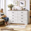 Commode double en bois manufacturé à 8 tiroirs l 54,13 po Astred
