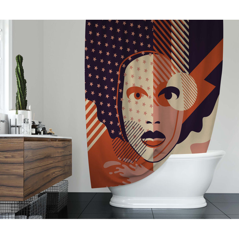 Alano Abstract Shower Curtain, 70" H x 71" W