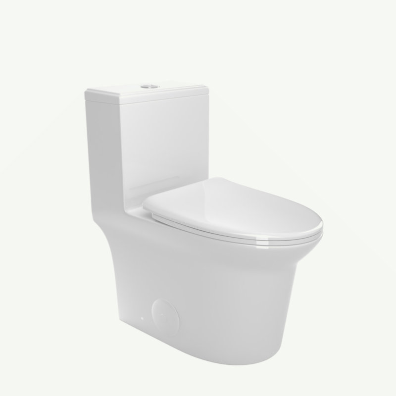Toilette monobloc 1,1 / 1,6 GPF allongée à hauteur de confort très grande, certifiée CUPC, certifié Watersense, céramique, couleur blanche, siège à fermeture en douceur