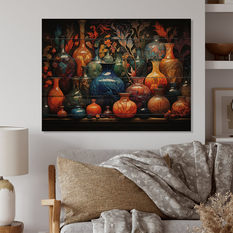 Art de l'Islam, poterie islamique I sur bois, H 24 po x l 32 po x P 0,78 po