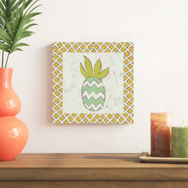Ananas en vacances III, H 12 po x l 12 po x P 1,25 po