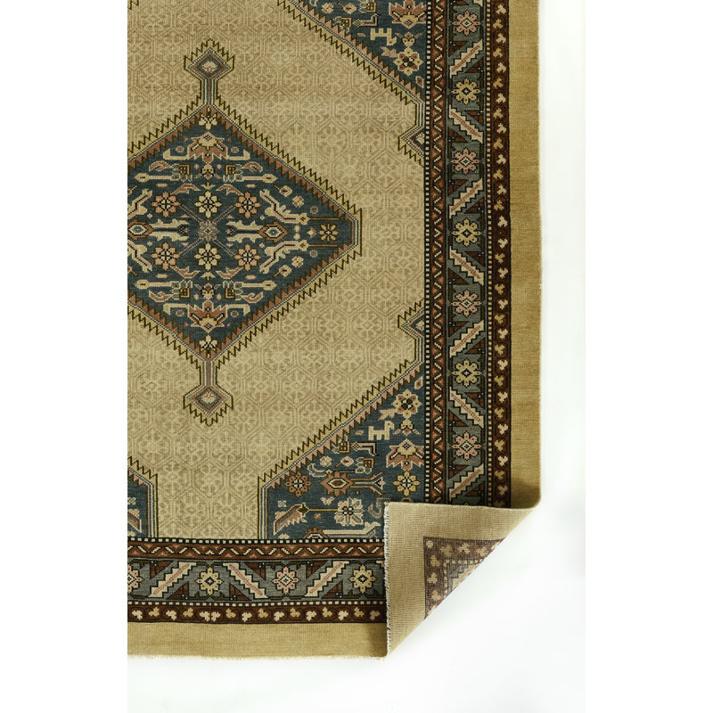 Oriental Area Rug in Blue/Beige, Rectangle 5' x 8'
