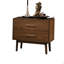 1Pc Nightstand Solid Wood Bedside Table Nickle Bar Pulls 2-Drawers Round Tapered Legs
