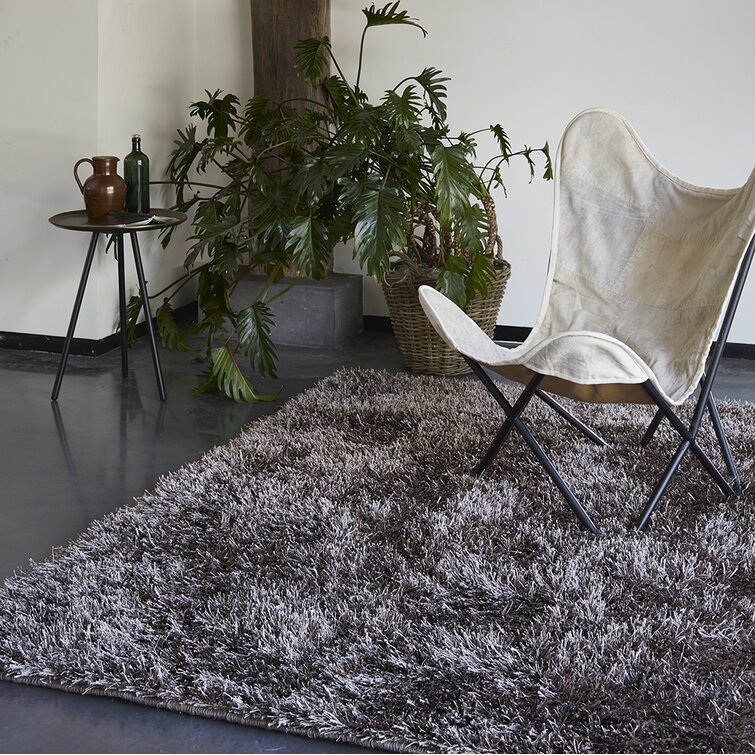 Cool Glamour Solid Colour Machine Woven Brown Area Rug
