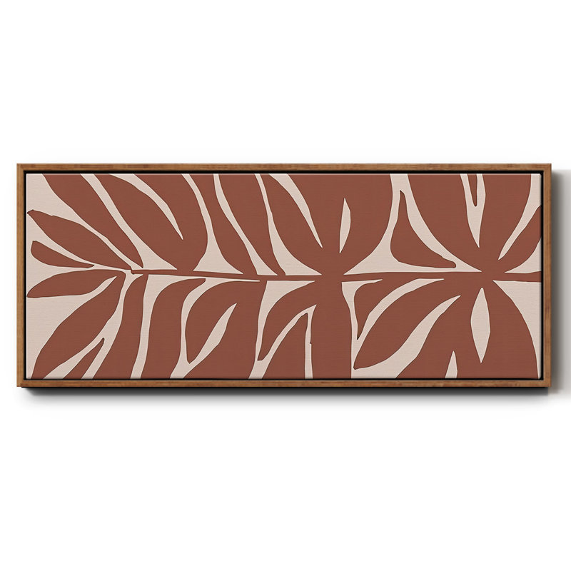 Terra Cotta Block Palms II- Framed Canvas, 8" H x 20" W