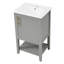 Meuble-lavabo de 20 po avec lavabo, armoire de salle de bain avec porte à fermeture douce, support de rangement et tablette ouverte