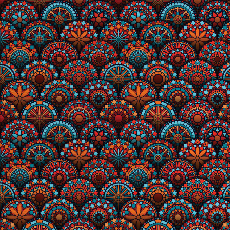 Tissu mandala, l 58 po x L 108 po