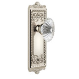 Grandeur Windsor Plate Single Dummy with Burgundy Crystal Door Knob