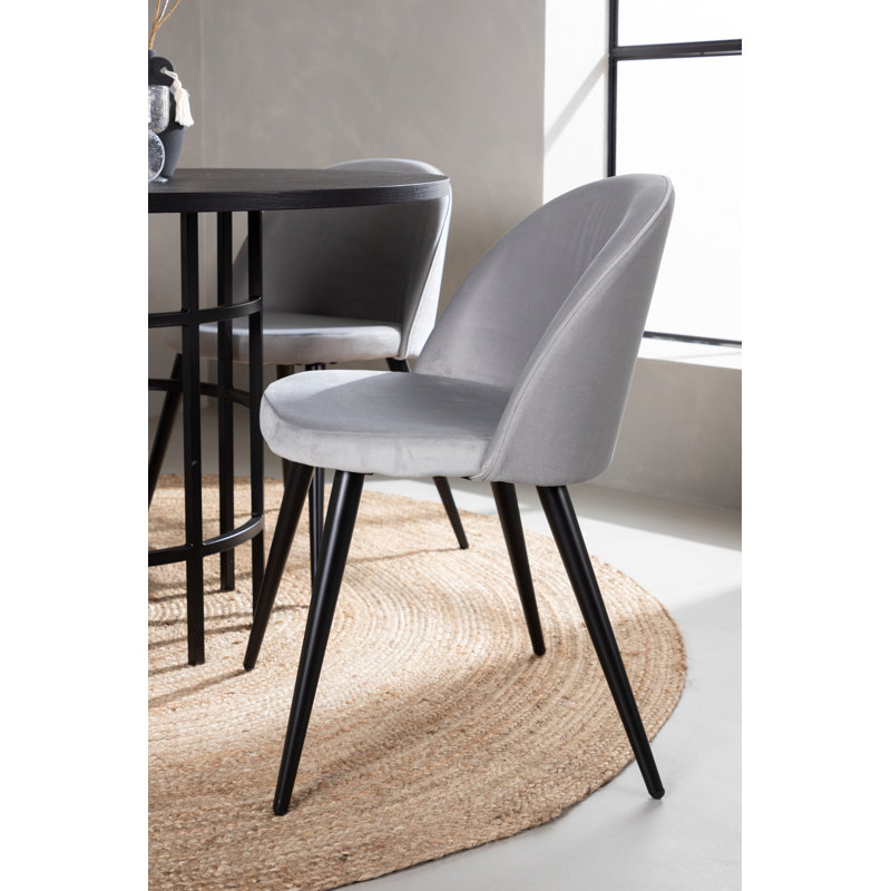 Batholo 4 - Person Dining Set, Black, Grey, Grey