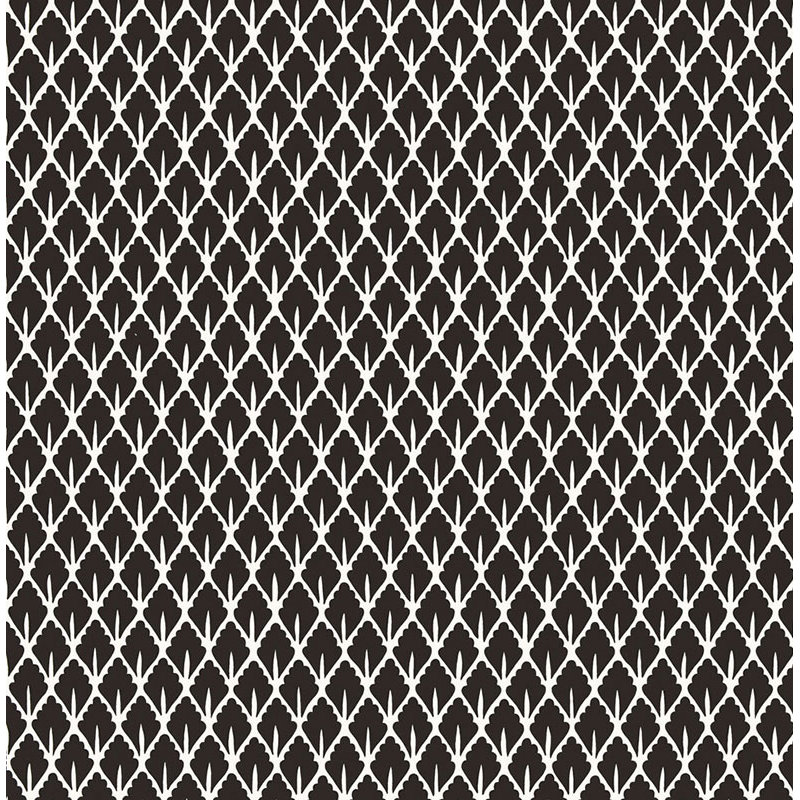 Mughal Leaf Wallpaper, Noir
