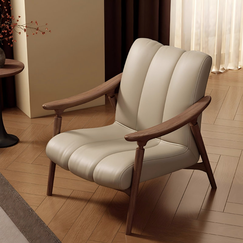 Fauteuil simple en cuir beige 32,68 "