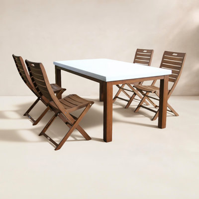 Kinsler 68" Eucalyptus Patio Dining Set