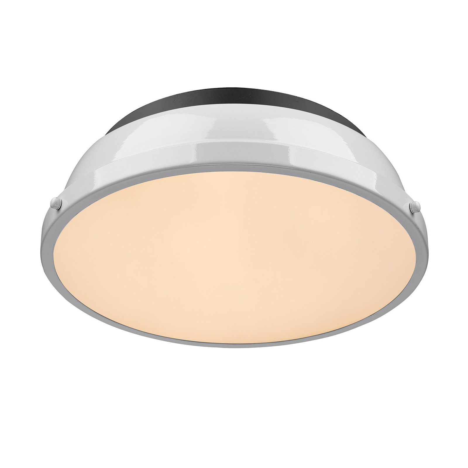 Calico 2 Light Steel Flush Mount, White, Matte Black