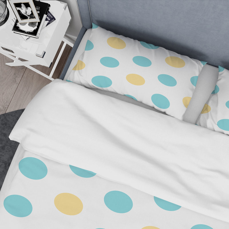 Ensemble de housse de couette en microfibre bleu / jaune 2 pièces, Housse de couette pour très grand lit et 2 très