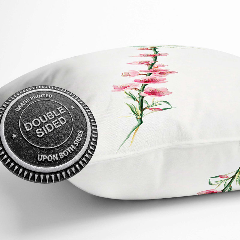 Peach Tree Blossoms by Giorgio Gallesio Cushion with Filling, 40cm H x 40cm W x 15cm D