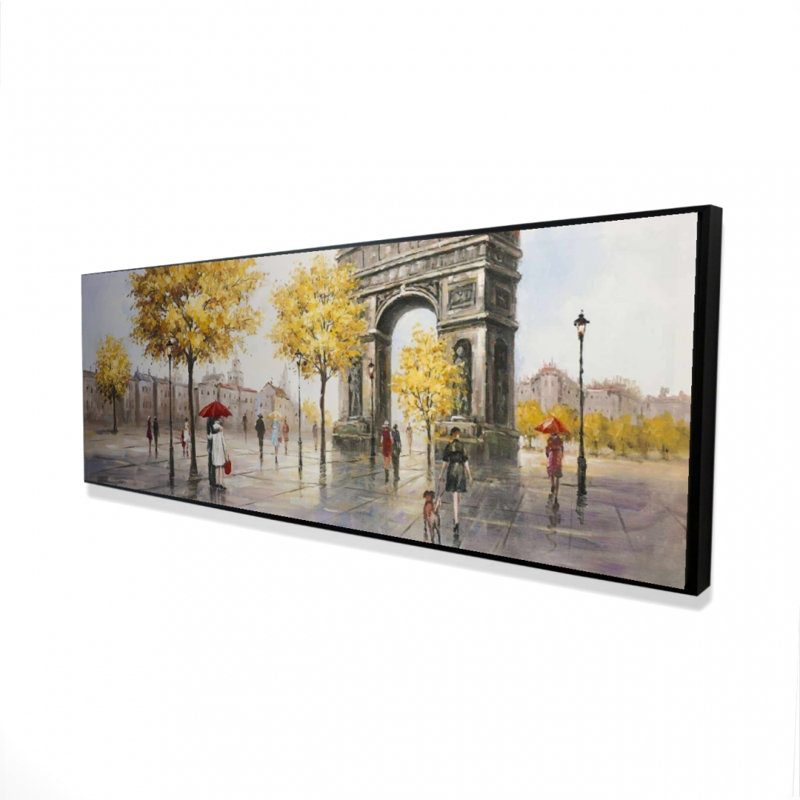 «Arc De Triomphe To Paris» sur toile, H 16 po x l 48 po