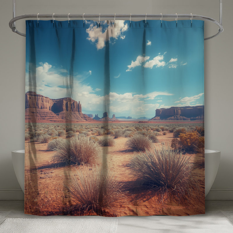 Rideaux de douche paysage désertique avec falaises très longs, L 70 po x H 84 po