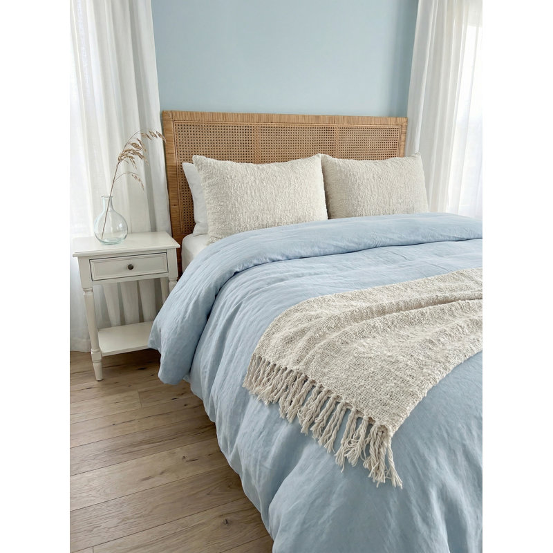 Cozy Cotton Hand Woven Throw Blanket, White