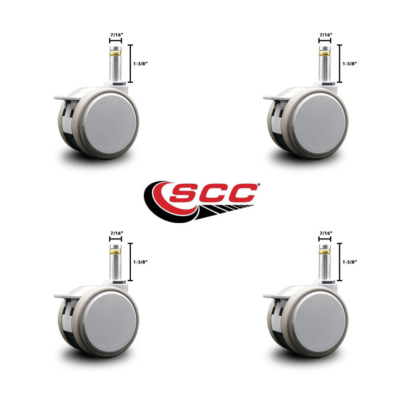 MRI Safe Caster with Brake and Grip Ring Stem