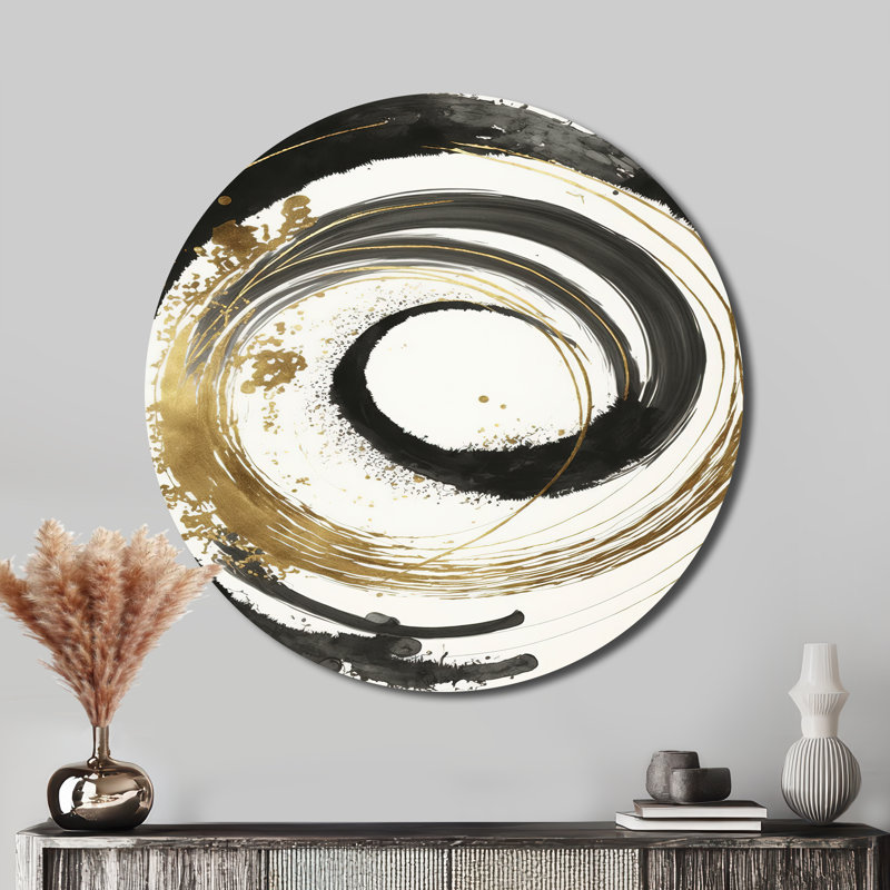 Beaumont - Décoration murale abstraite ronde en métal, H 36 po x l 36 po