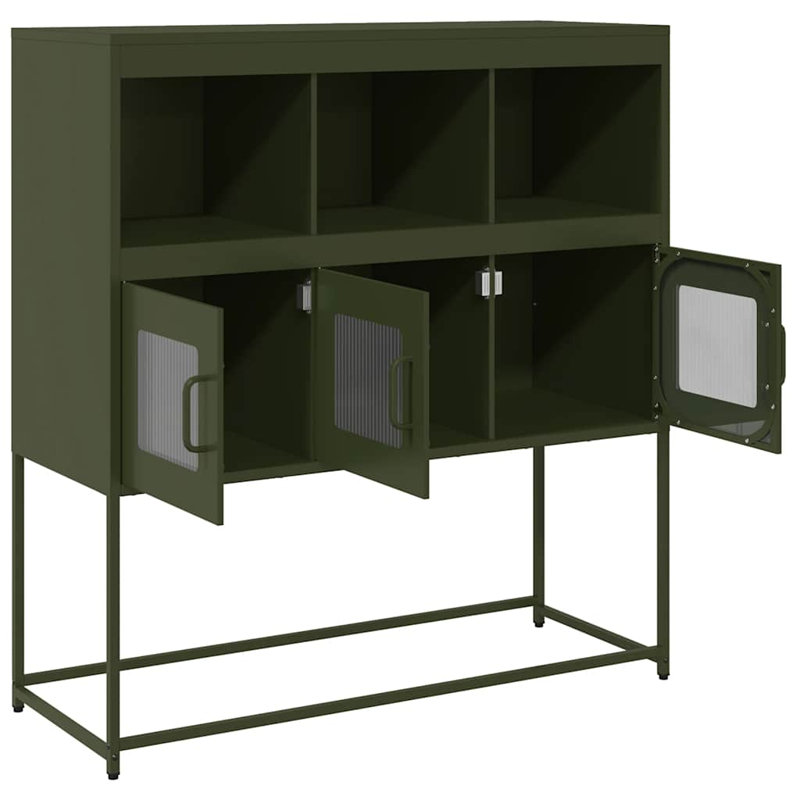 Sideboard 100.5X39x107 Cm Cold-Rolled Steel, Olive Green